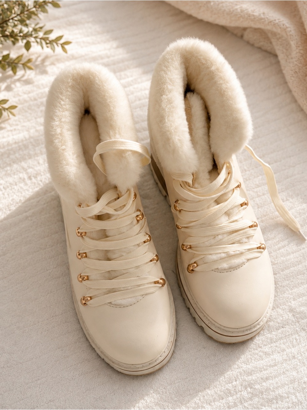Elegant Cream Winter Boots for Women